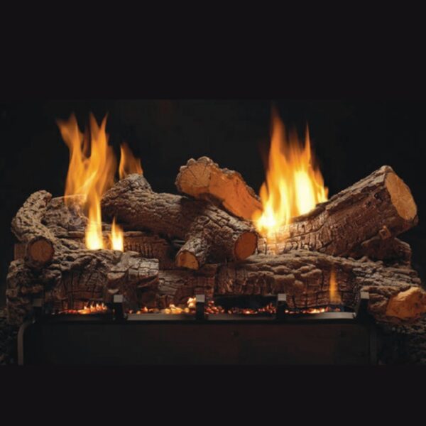 White Mountain Hearth Rock Creek Refractory Multi-Sided Logs and Slope Glaze Vista Burner