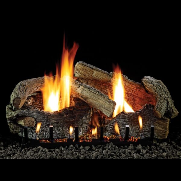 White Mountain Hearth Stacked Aged Oak Logs and Slope Glaze Burner