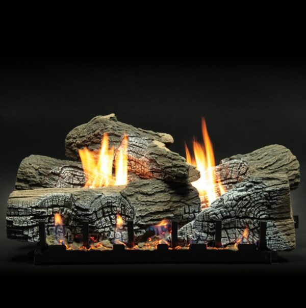 White Mountain Hearth Stacked Wildwood Logs and Slope Glaze Burner